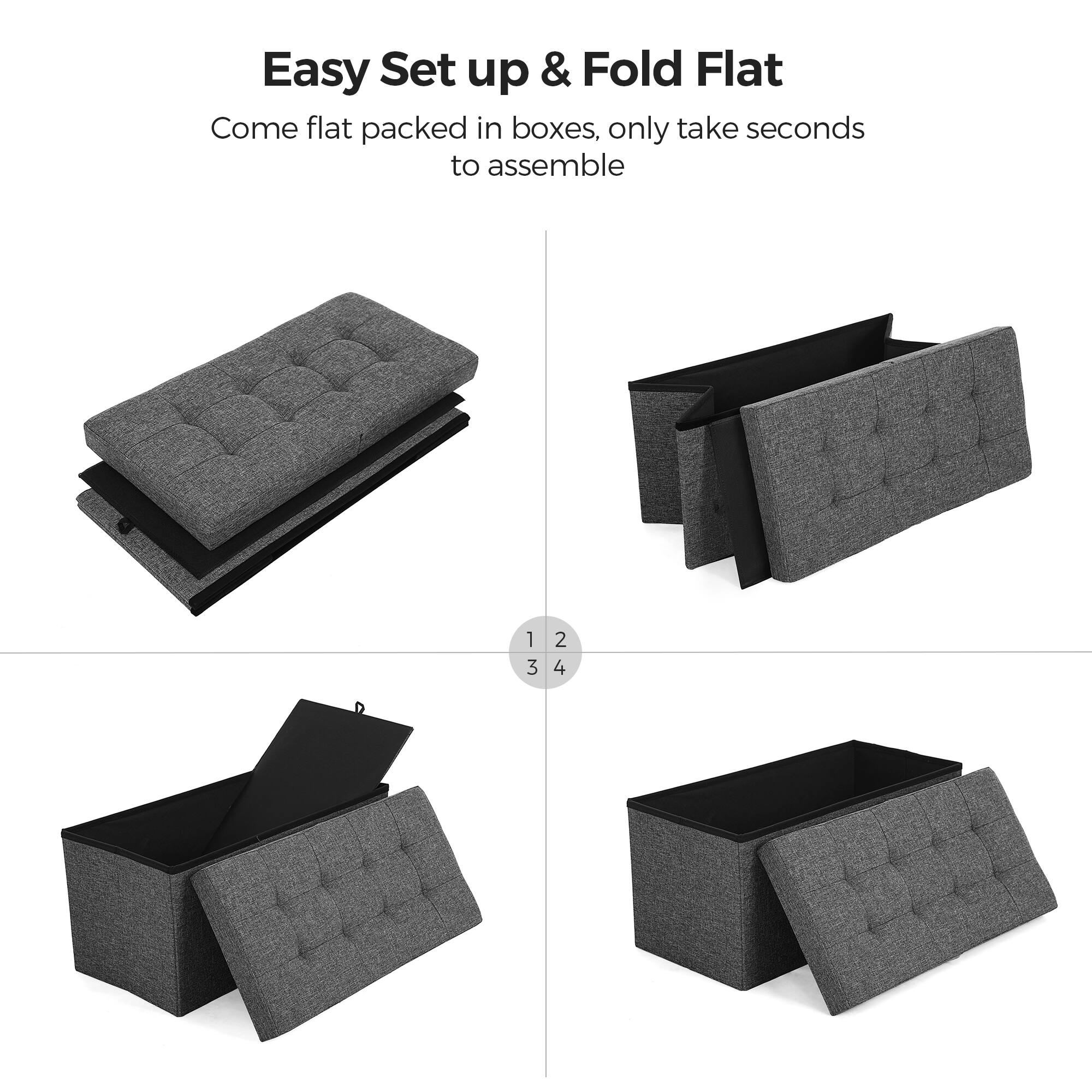 Easy Set up & Fold Flat  
Come flat packed in boxes, only take seconds to assemble  

1  
2  
3  
4