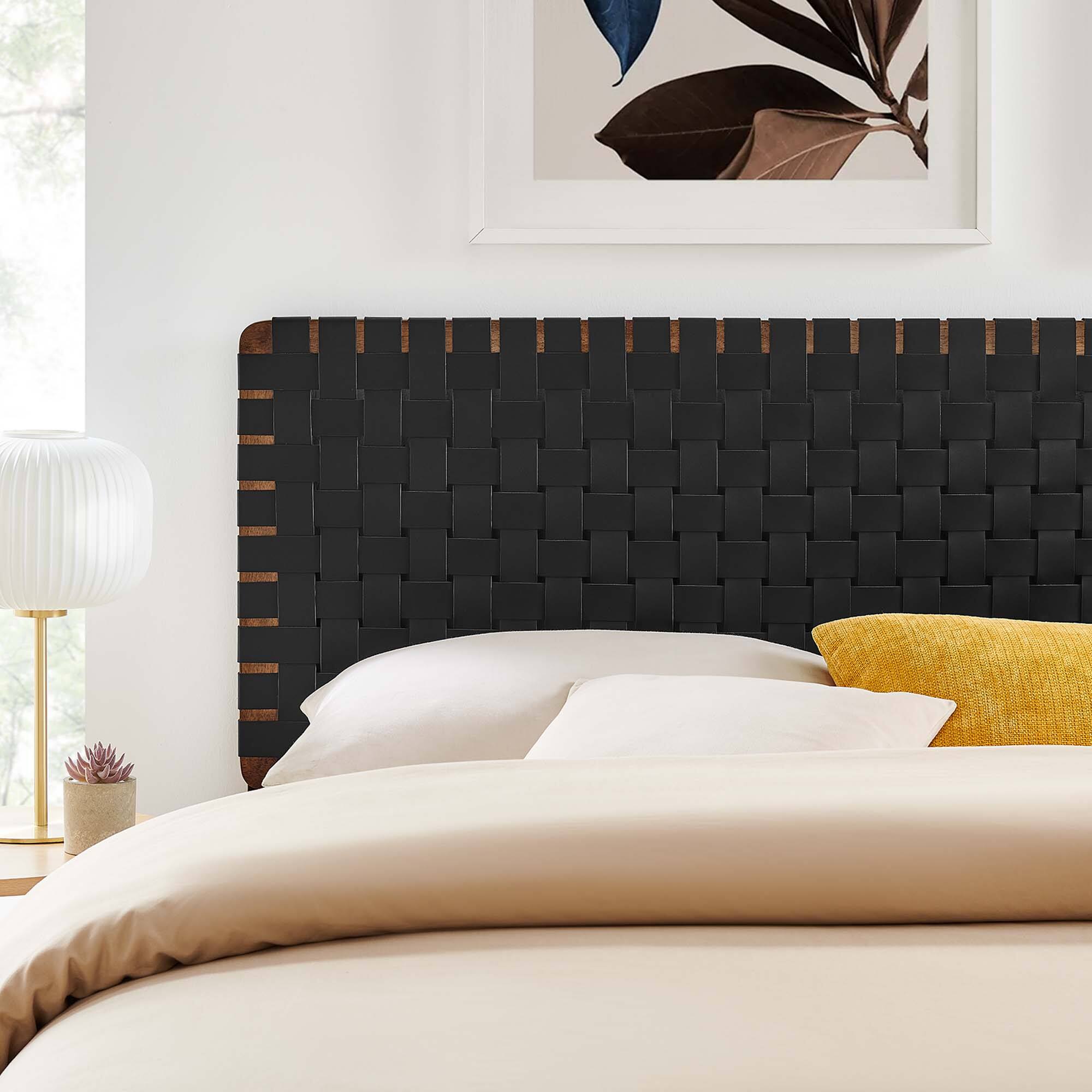 Alt View 4. Modway - Sparta Weave Vegan Leather King Headboard by Modway - Black.