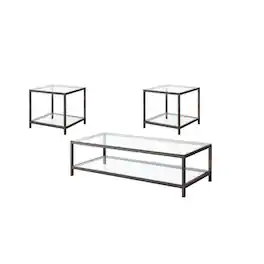 Coaster Co. of America - Trini 3-piece Coffee and End Table Set Nickel - Black