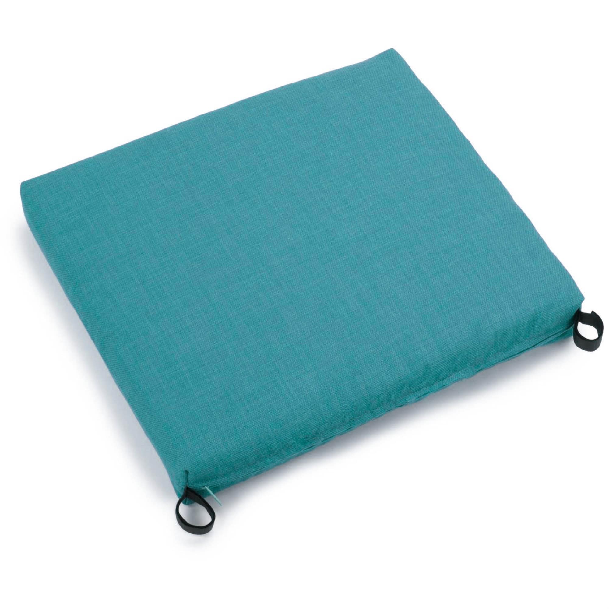 Blazing Needles - 20-inch by 19-inch Spun Polyester Chair Cushion - Aqua Blue