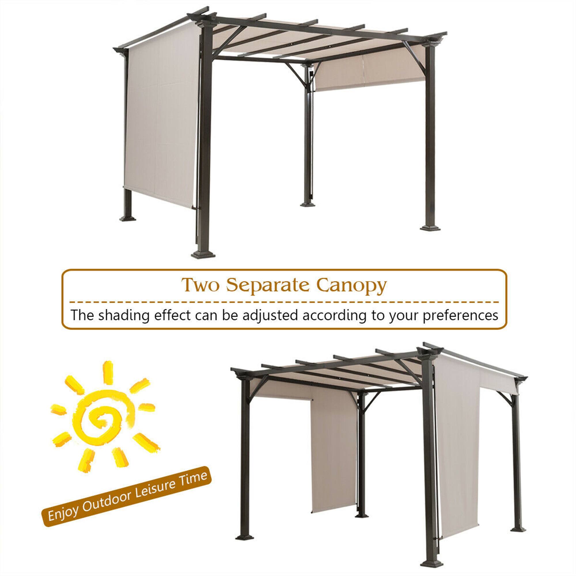 Two Separate Canopy  
The shading effect can be adjusted according to your preferences  

Enjoy Outdoor Leisure Time