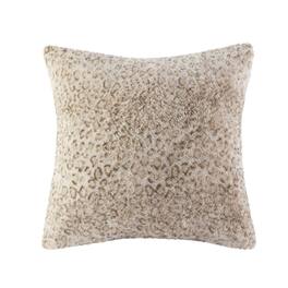 Gracie Mills - Shawn Faux Brushed long Fur Square Pillow - Leopard