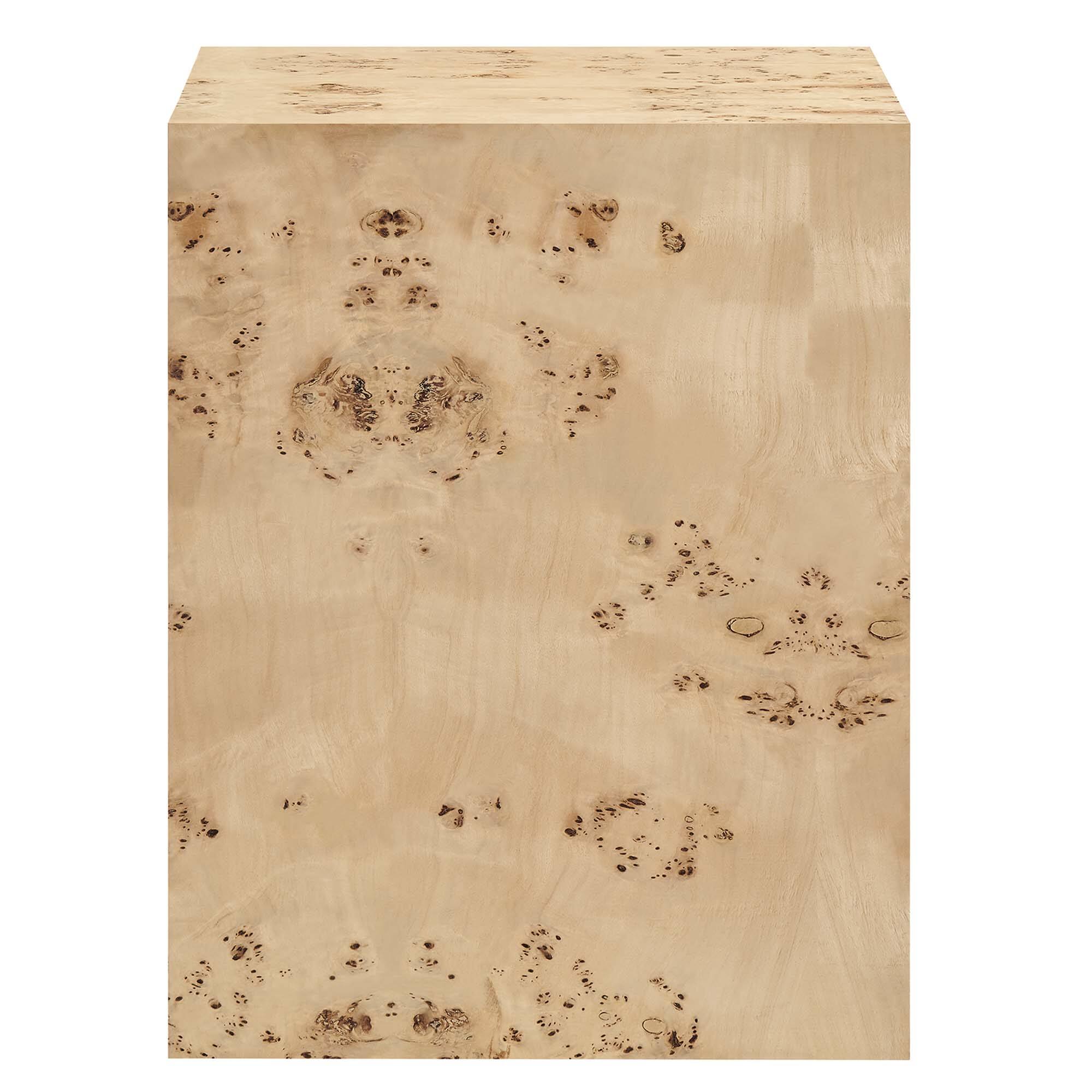 Alt View 4. Modway - Cosmos 16" Square Burl Wood Side Table by Modway - Natural Burl.