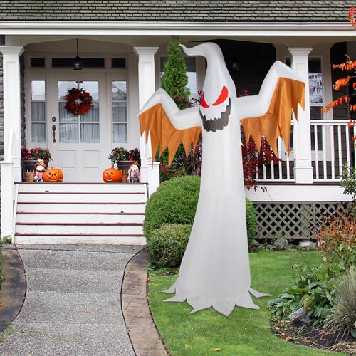 Alt View 10. Winado - 12FT Halloween Inflatable Giant Ghost Holiday Decoration with Build-in LED Lights Blow Up for Indoor Outdoor Garden Lawn - White.