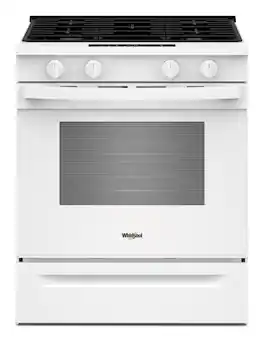 Whirlpool - 30 in. Wide 4 burners 5.0 cu. ft. Smart Freestanding Slide-In Gas Range with Air Cooking Technology and Steam Clean - White