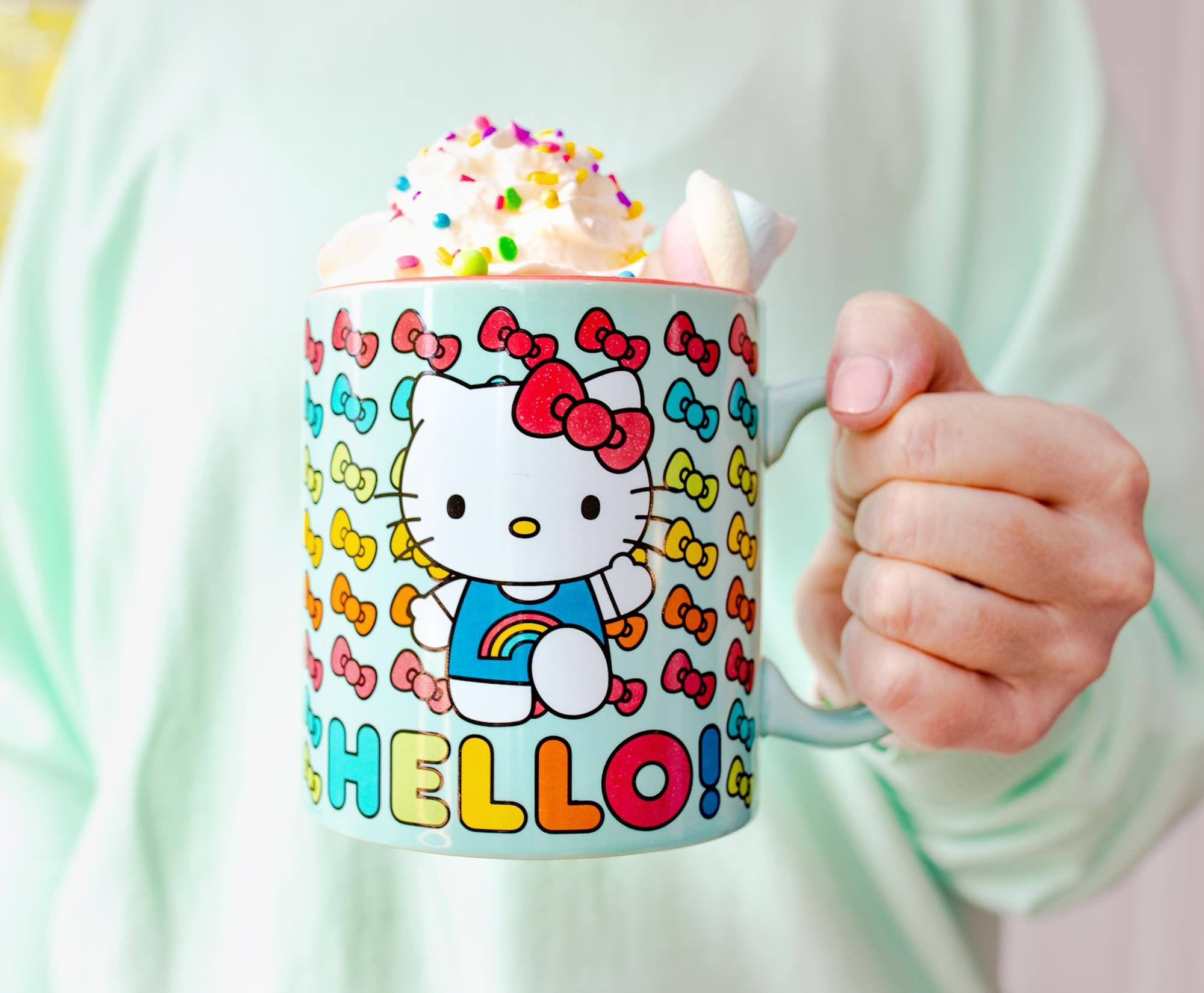 Alt View 4. Hello Kitty - Sanrio Hello Kitty Hello Rainbows Ceramic Mug | Holds 20 Ounces - Pink.