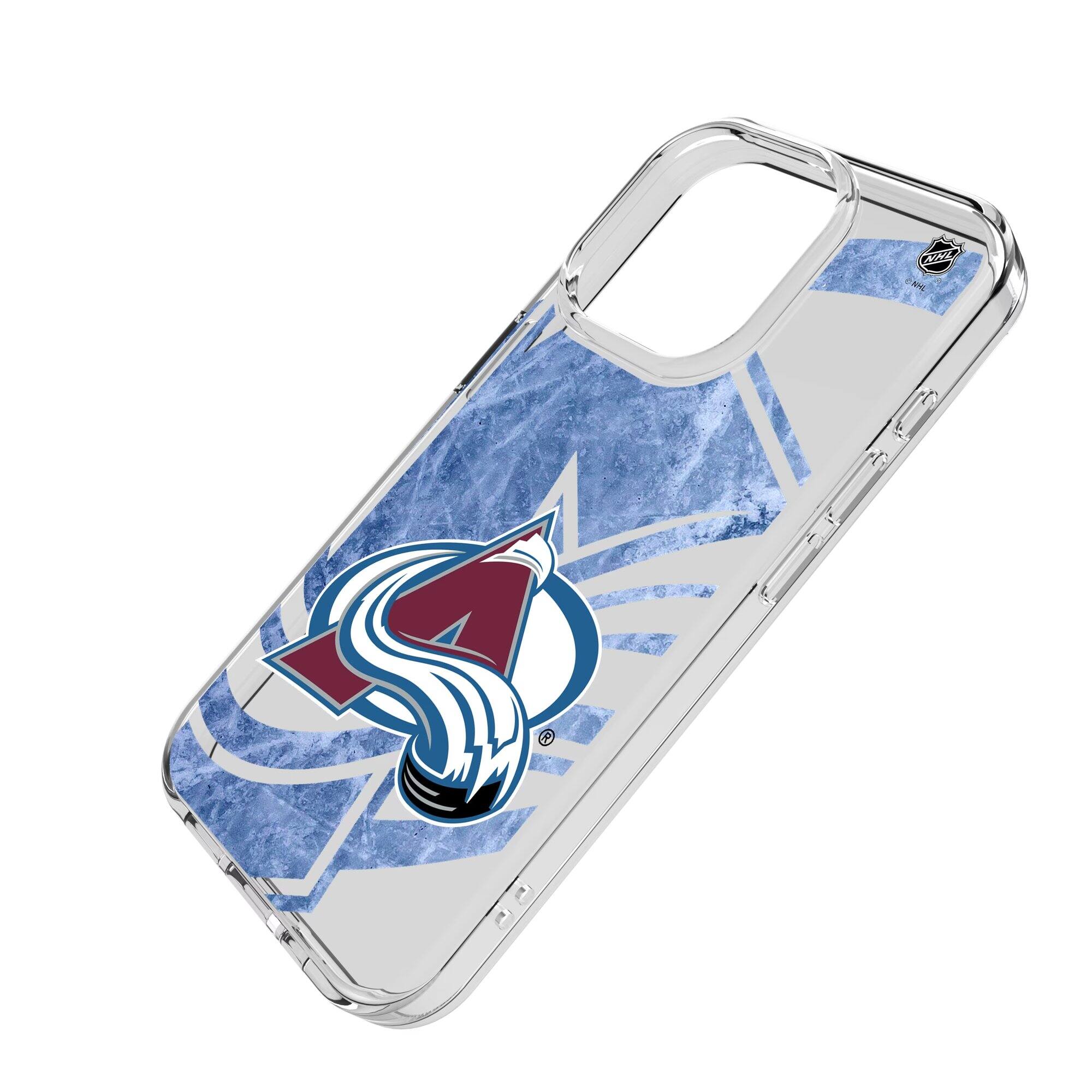 Alt View 1. Keyscaper - Colorado Avalanche iPhone Clear Ice Case - 14 Pro Max - Multicolor.
