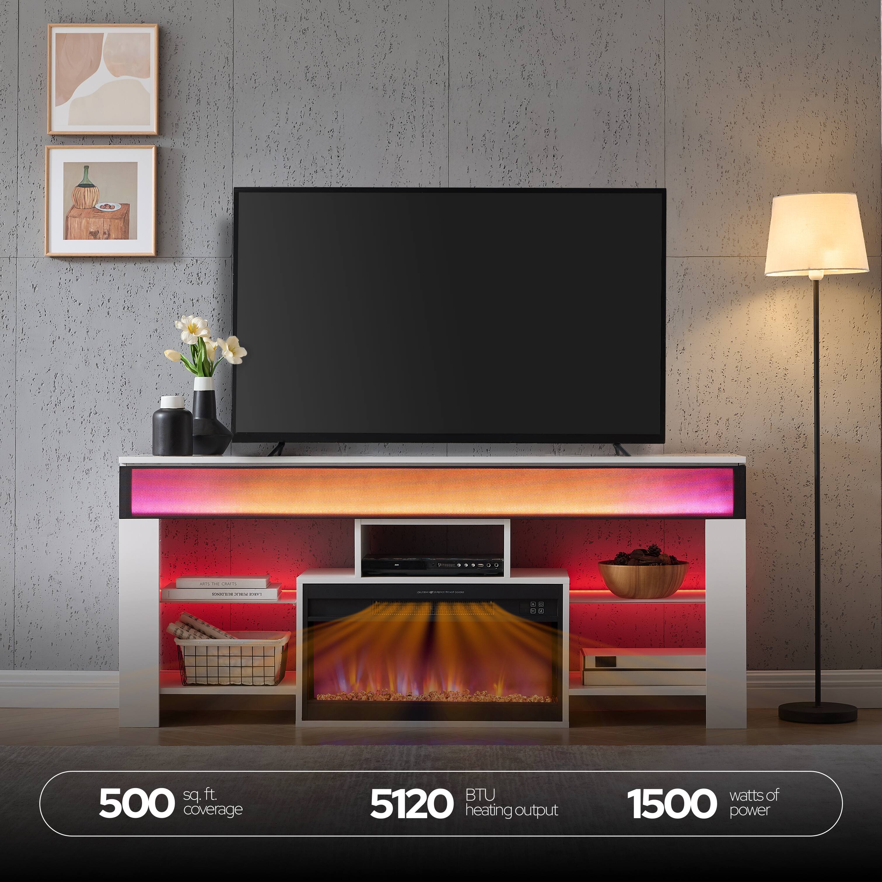 500 sq. ft. coverage  
5120 BTU heating output  
1500 watts of power