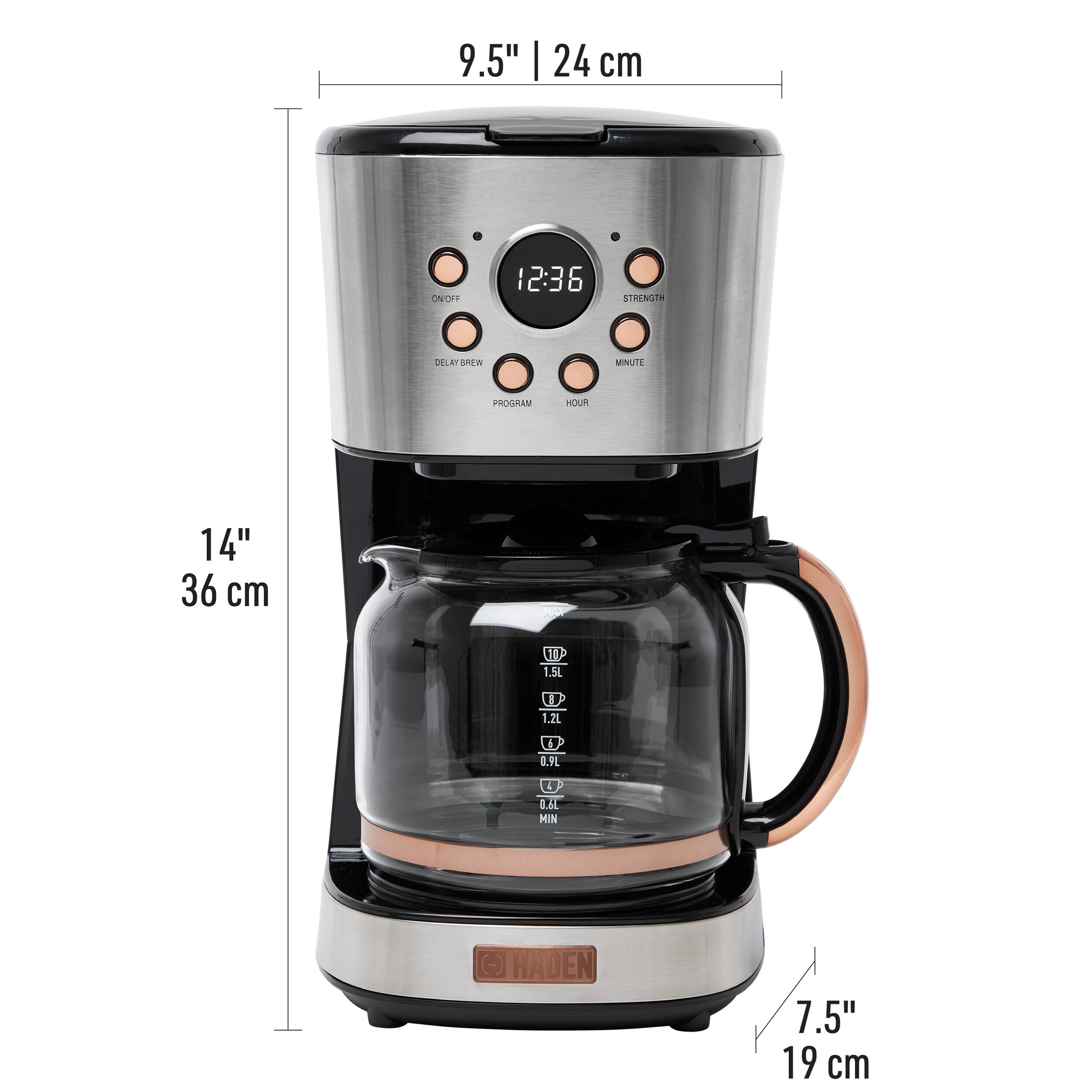 Alt View 11. Haden - 12-Cup Programmable Coffee Maker with Strength Control and Timer - Steel and Copper.