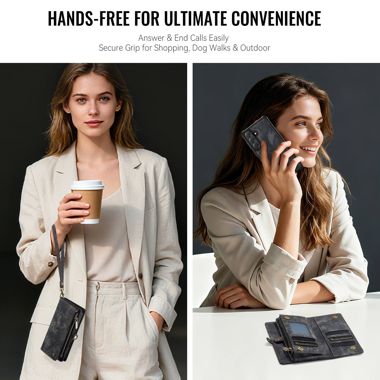 HANDS-FREE FOR ULTIMATE CONVENIENCE  
Answer & End Calls Easily  
Secure Grip for Shopping, Dog Walks & Outdoor
