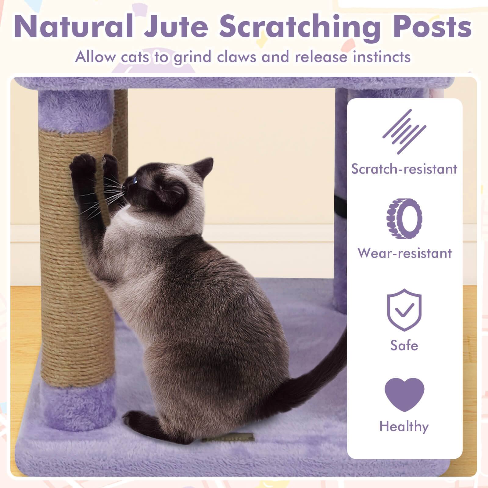 Natural Jute Scratching Posts  
Allow cats to grind claws and release instincts  

- Scratch-resistant  
- Wear-resistant  
- Safe  
- Healthy