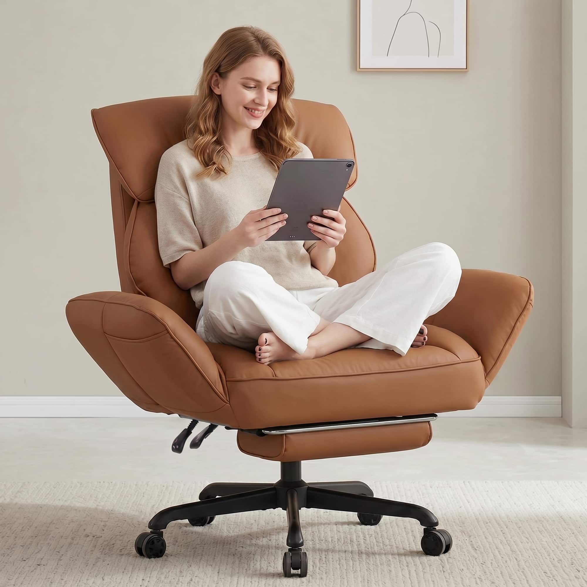 Dowinx Cross Legged Office Chair with Pivoting Armrests,Criss