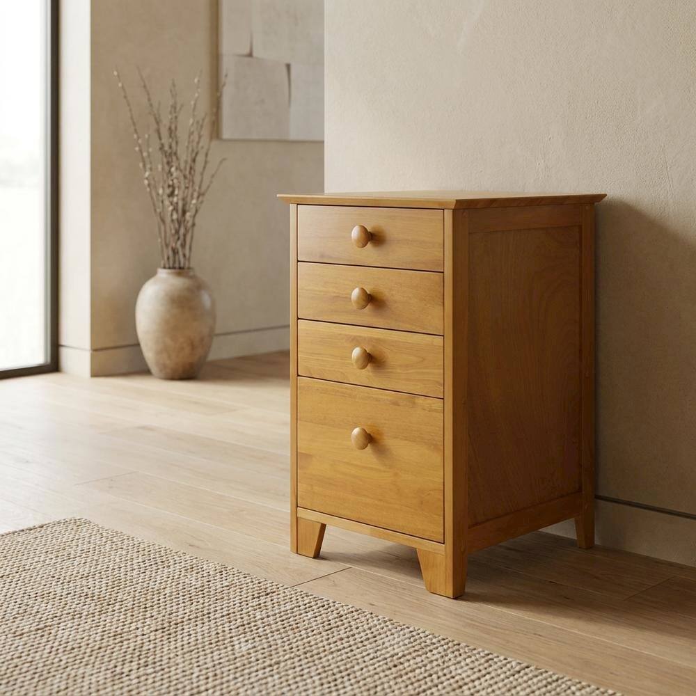 Alt View 4. FurniFact - Honey finish filing cabinet with transitional style and solid wood construction - Honey.