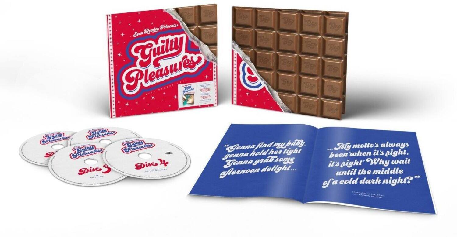 Sure, here is the corrected and grouped text:

---

**Guilty Pleasures**

**Disc 3**  
"Find my baby,  
Gonna hold her tight  
Gonna grab some  
Afternoon delight..."

**Disc 4**  
"My motto's always been when it's right, it's right. Why wait until the middle of a cold dark night?"

---

**Song Lyrics:**

"Find my baby,  
Gonna hold her tight  
Gonna grab some  
Afternoon delight..."

"My motto's always been when it's right, it's right. Why wait until the middle of a cold dark night?"

---

**Additional Text:**

"STAY AWESOME  
RELAX"