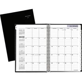 AT-A-GLANCE - 2026 DayMinder 8" x 11.75" Monthly Planner, Faux Leather Cover - Black