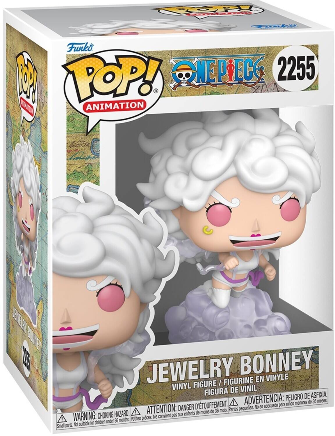 Funko POP! Animation  
ONE PIECE  
2255  
JEWELRY BONNEY  
VINYL FIGURE / FIGURINE EN VINYLE / FIGURA DE VINIL  

ADVERTENCIA: PELIGRO DE ASFIXIA.  
ATTENTION: DANGER D'ÉTOUFFEMENT.  
WARNING: CHOKING HAZARD.  
Not suitable for children under 36 months.  
Ne convient pas aux enfants de moins de 36 mois.  
Petites pièces.  
Pequeñas piezas.  
Small parts.