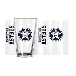 Logo Brands - Houston Astros 16oz. Team Wordmark Game Day Pint Glass - Multicolor