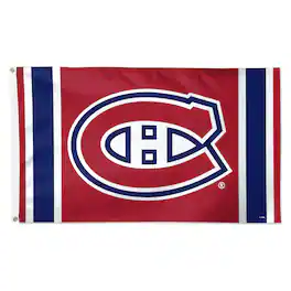 WinCraft - Montreal Canadiens 3' x 5' Logo Stripe Deluxe Single-Sided Flag - Multicolor