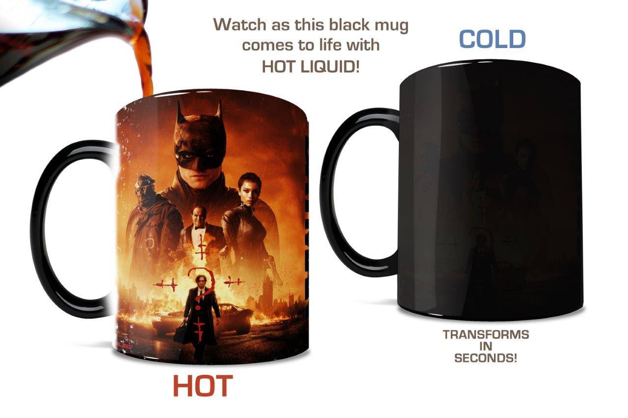 Watch as this black mug comes to life with HOT LIQUID!  
COLD TRANSFORMS IN SECONDS!