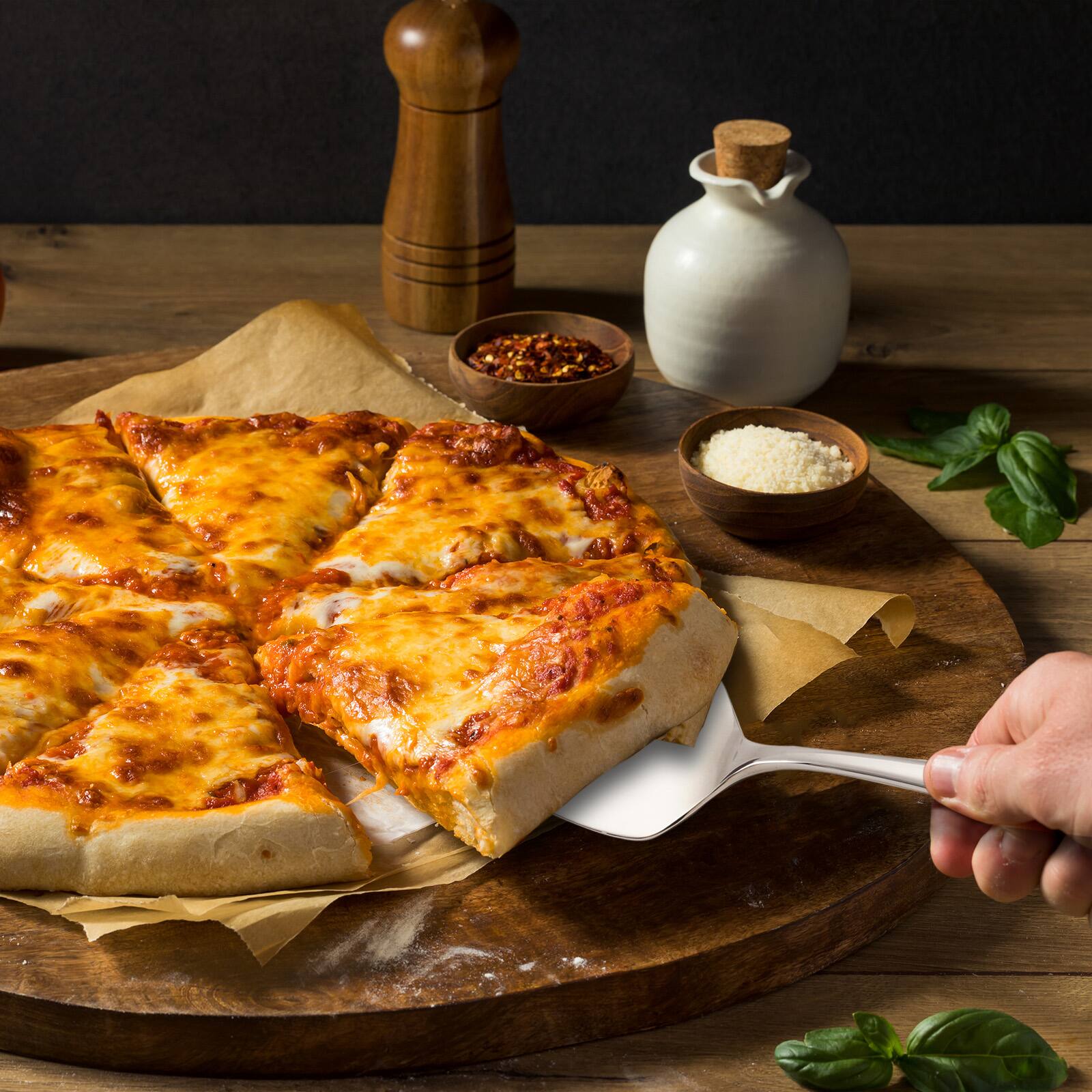 Left. Hansmart - BARENTHAL 2Pcs Stainless Steel Gravy ladle and Pastry ServerCake Spatula Pizza Cheese Server Cake Dividing Knife - Silver.