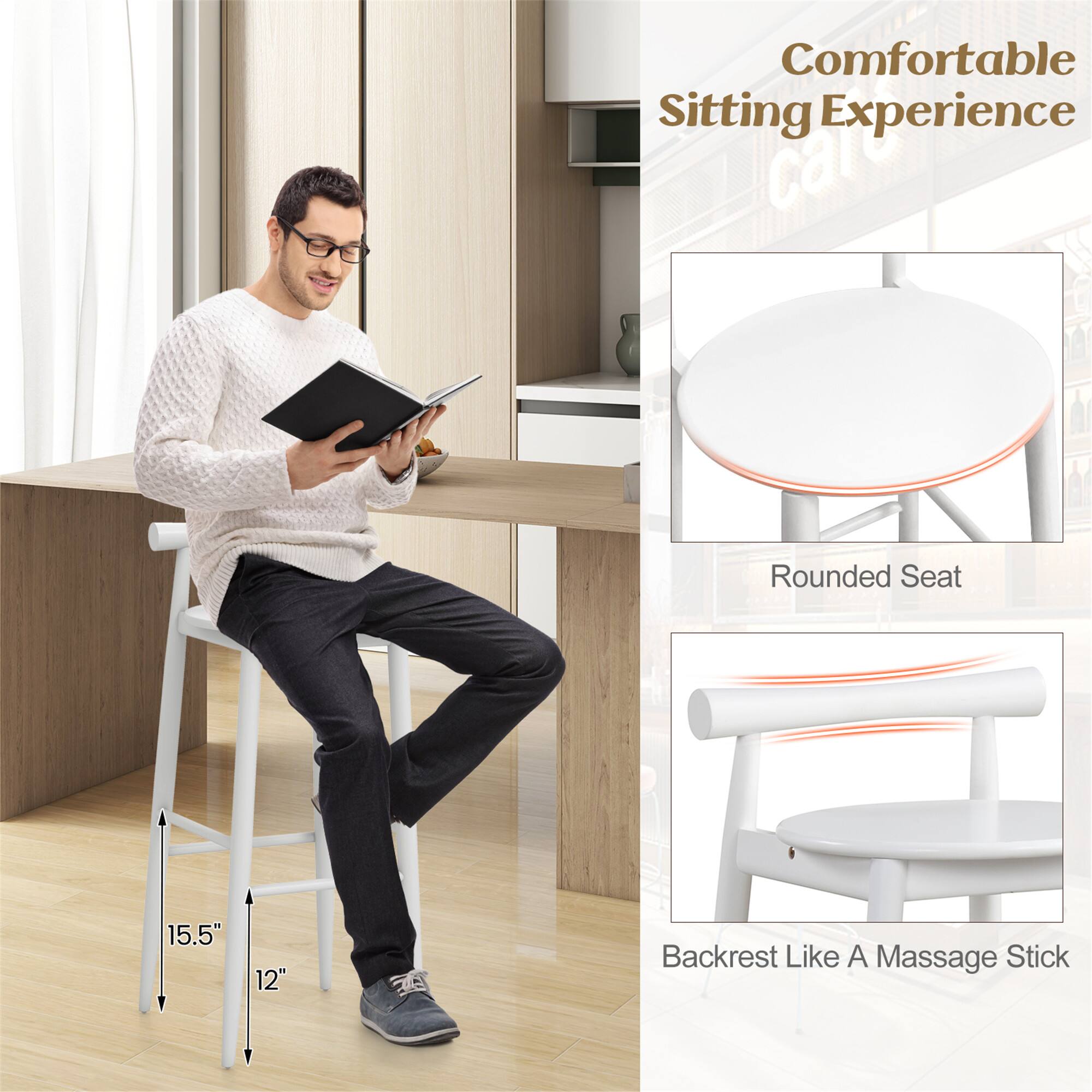 Comfortable Sitting Experience  
Carp Rounded Seat 15.5" 12" Backrest Like A Massage Stick
