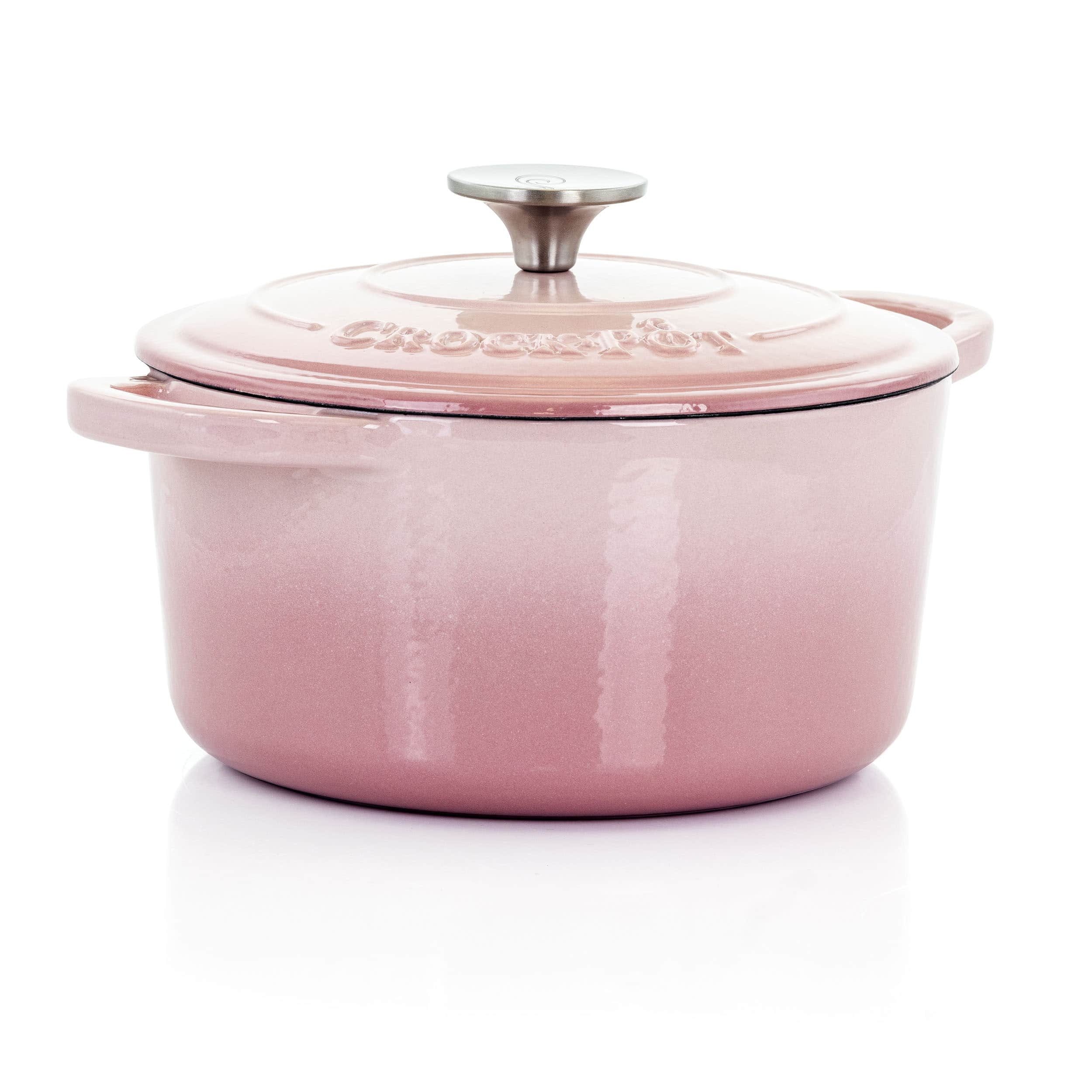 Crockpot - Crock-Pot Artisan 2 Piece 3 Quarts Enamled Cast Iron Dutch Oven - Blush Pink