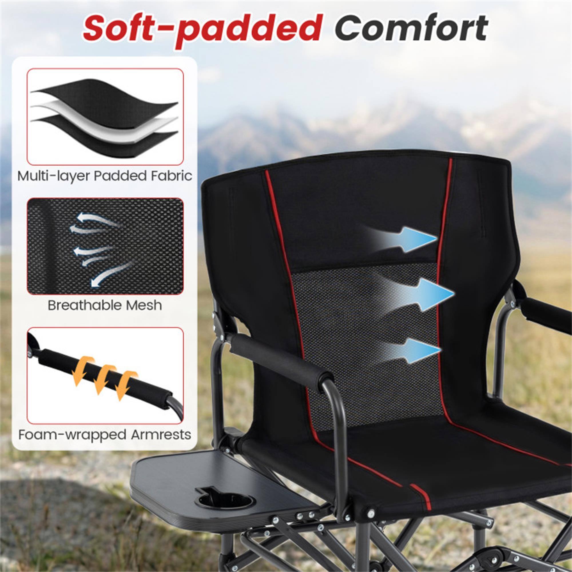 Soft-padded Comfort

- Multi-layer Padded Fabric
- Breathable Mesh
- Foam-wrapped Armrests