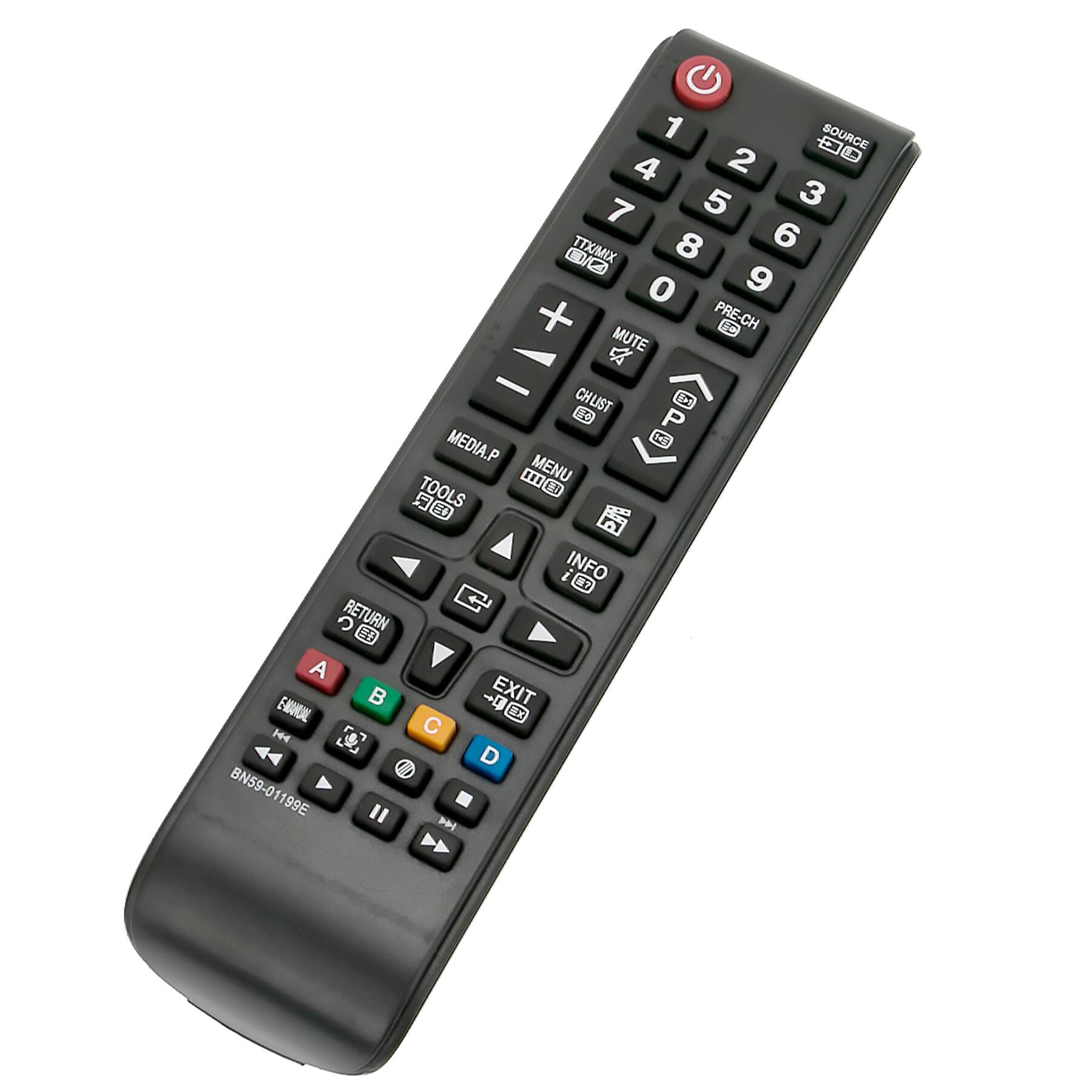 1 SOURCE E 4 2 5 3 7 TTX/MIX 8 6 o 9 + PRE-CH - MUTE o - CHLIST 3 E P MEDIA. 243 P me MENU TOOLS RETURN A B EAA 4 5B 44 L BN59-01199E 199E C INFO EXIT BX D