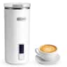 Costway - 6-in-1 Electric Milk Steamer with Stainless Steel Interior, Automatic Foam Maker - White