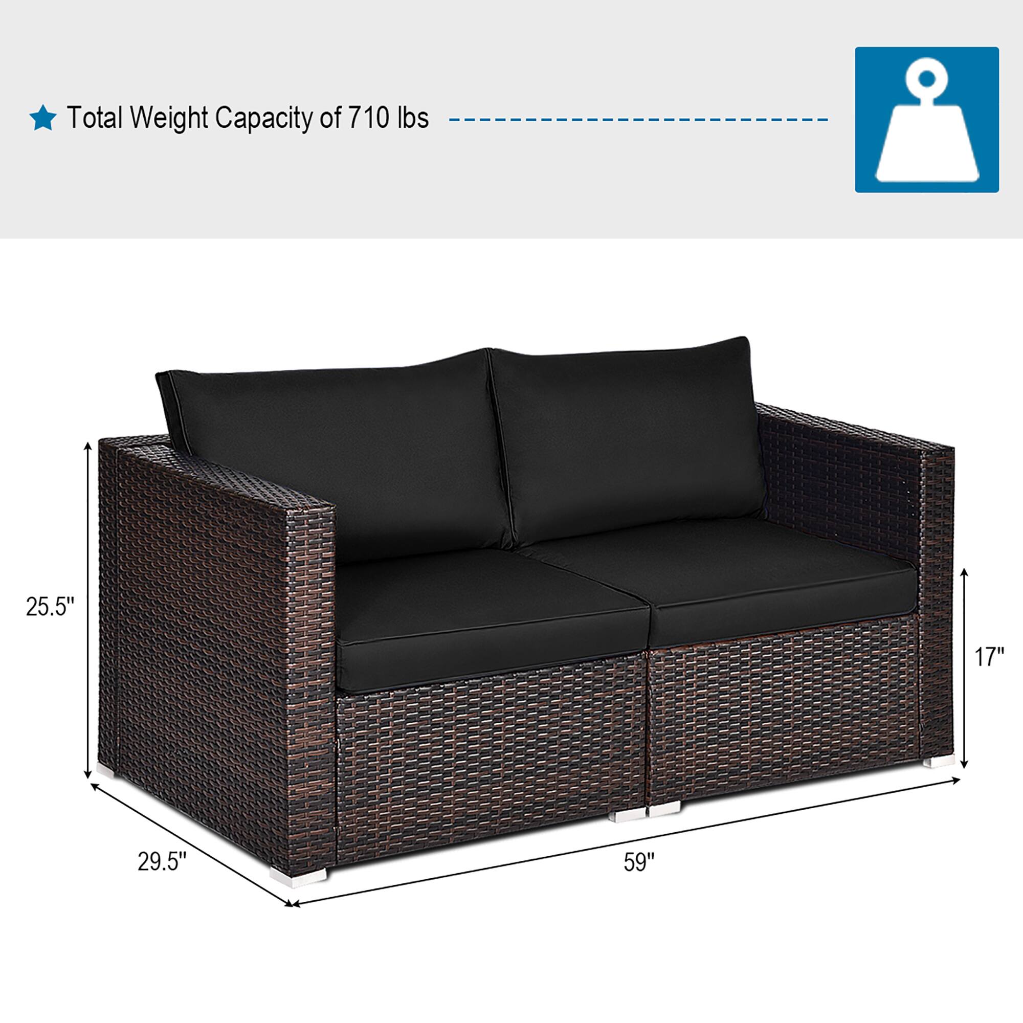 Total Weight Capacity of 710 lbs  
25.5"  
17"  
29.5"  
59"