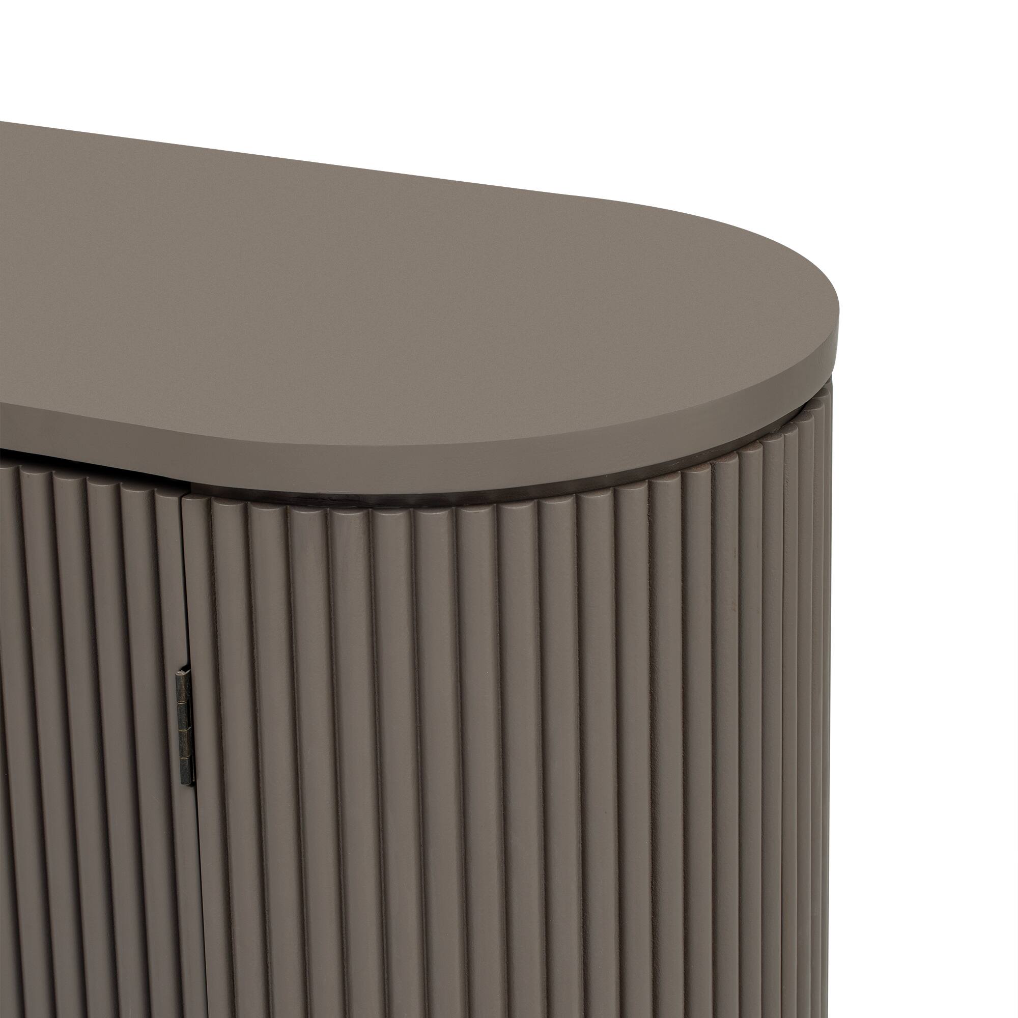 Alt View 7. TinyHomie - Vertical Striped Door Storage Cabinet with Metal Handles Adjustable Suitable for Study Entryway and Living Room - Brown.