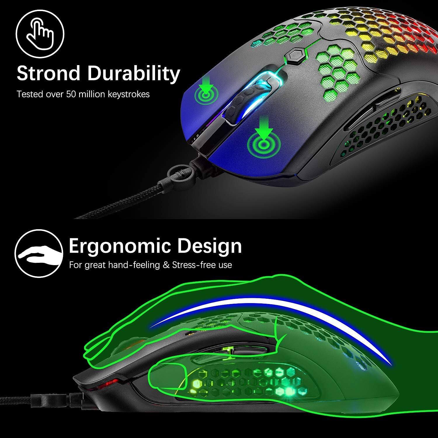 Strond Durability  
Tested over 50 million keystrokes  

Ergonomic Design  
For great hand-feeling & Stress-free use