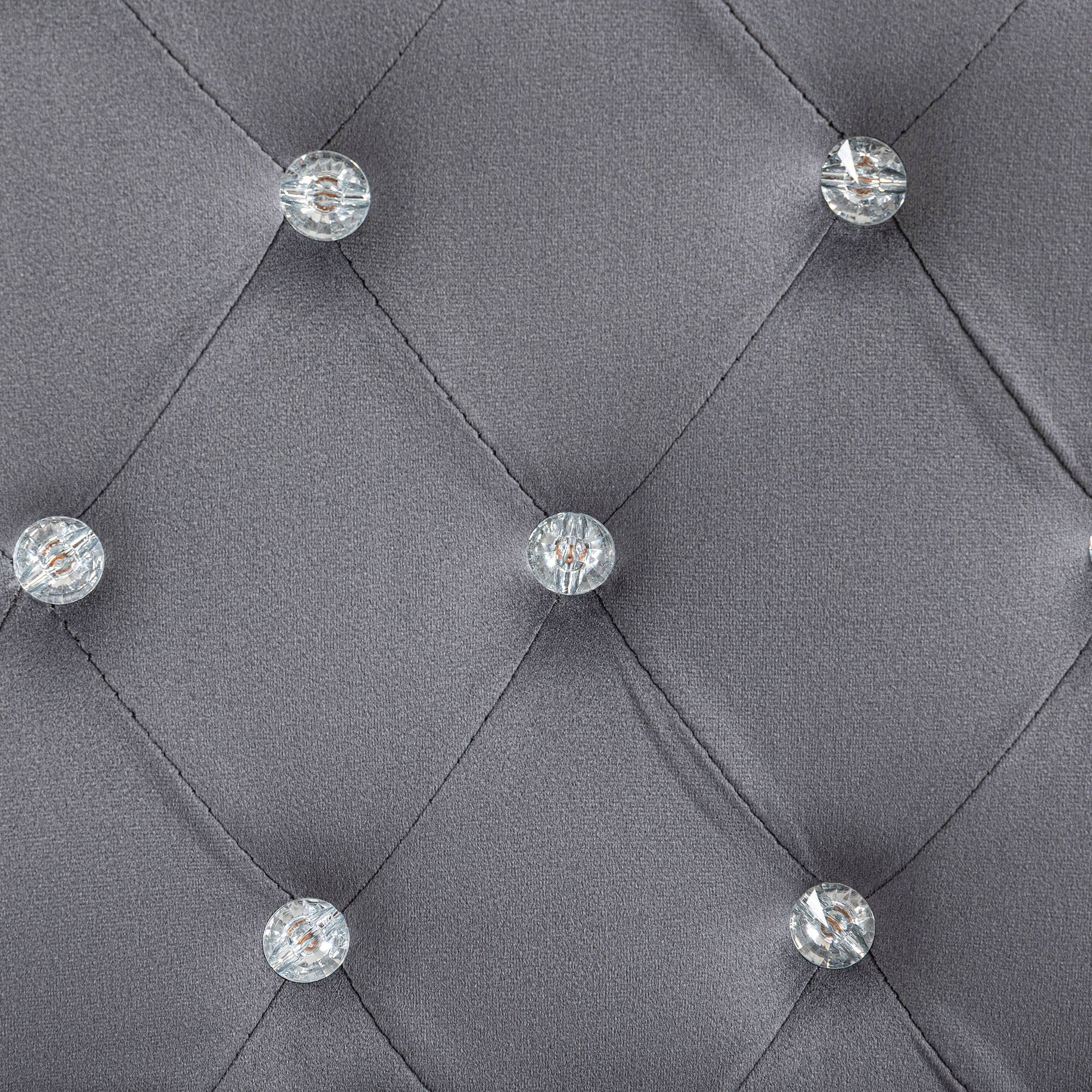 Alt View 4. Vinsetto - Velvet Home Office Chair, Button Tufted Desk Chair with Padded Armrests, Adjustable Height and Swivel Wheels - gray.