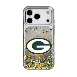 Keyscaper - NFL - Green Bay Packers iPhone Glitter Case with Confetti Design - 15 - Multicolor