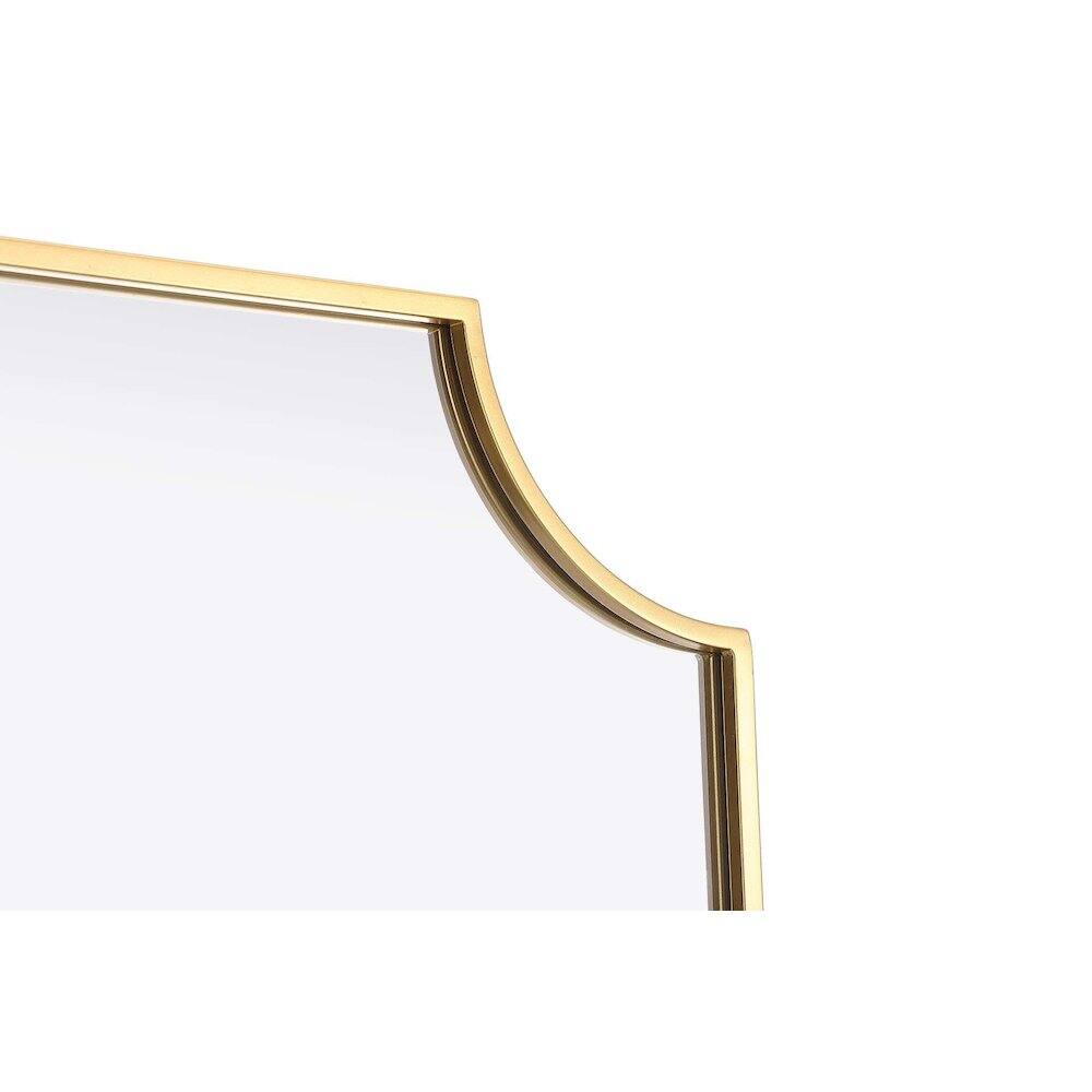 Back. Elegant Kitchen and Bath - Notched Metal Mirror 24x42 inch in Brass - Brass.