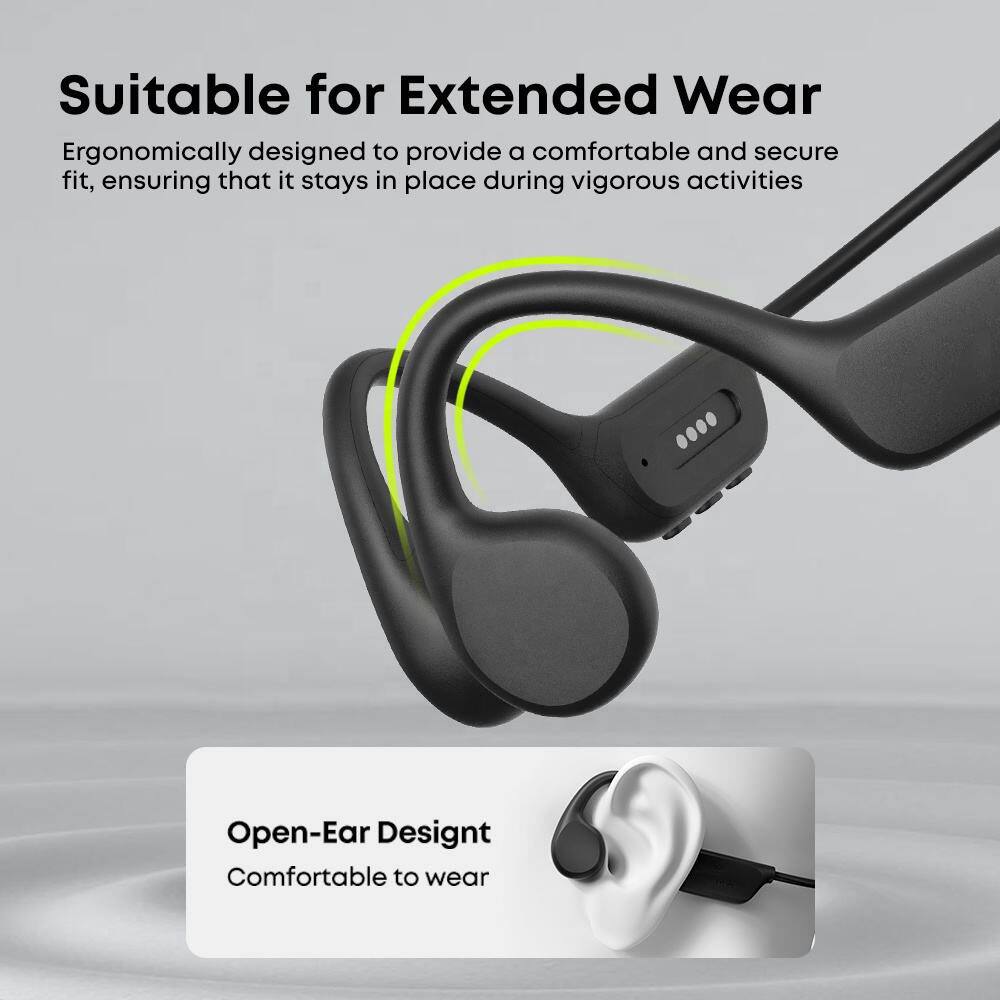 Suitable for Extended Wear  
Ergonomically designed to provide a comfortable and secure fit, ensuring that it stays in place during vigorous activities  

Open-Ear Design  
Comfortable to wear