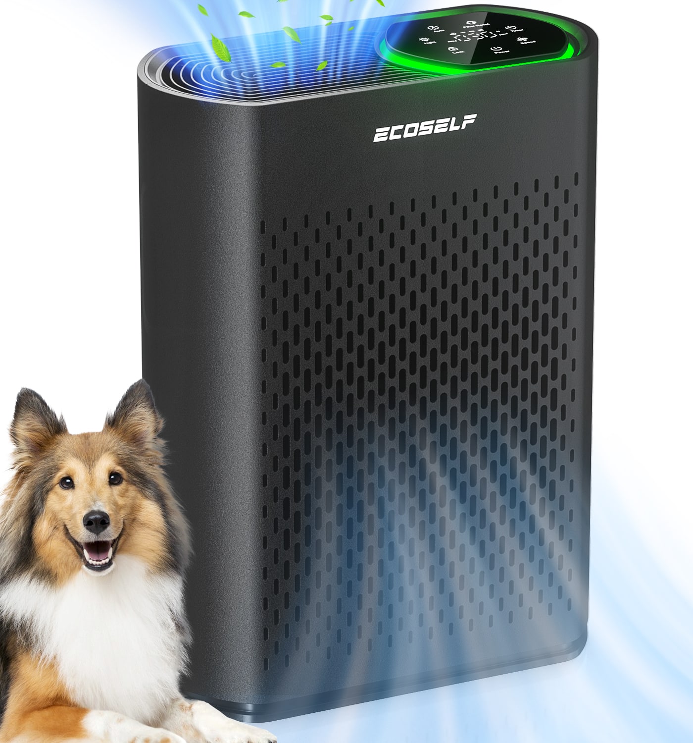 Front. Xenonlab - Powerful Air Purifiers for Home Room Up to 2400 Ft² with Air Quality Monitor 20dB Sleep Mode - white.