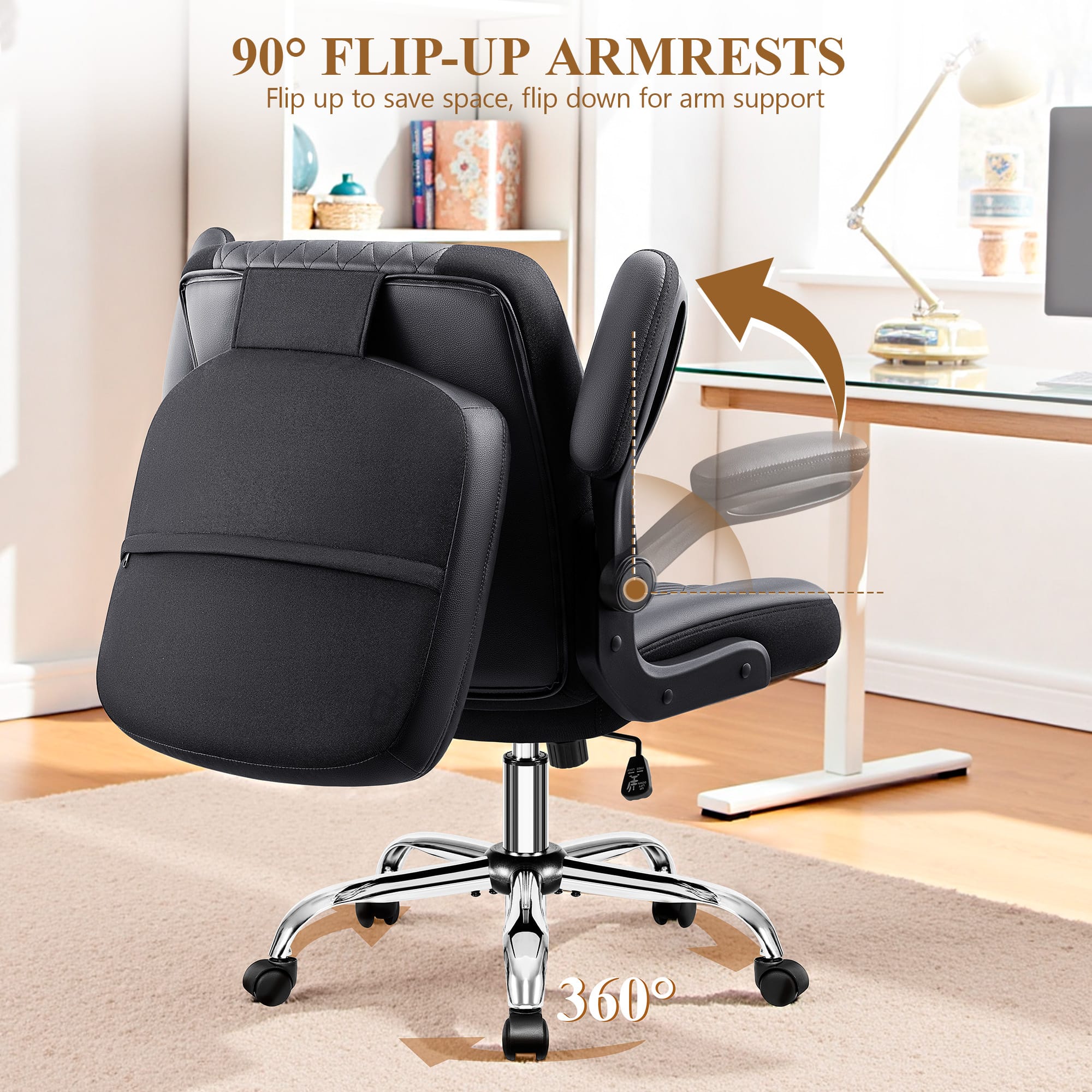 Brick Attic Criss Cross Office Chair with 2 in 1 Flip Backrest