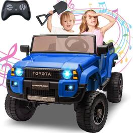 Homhougo - 24V Kids Electric 4 Wheeler - Toyota Licensed Power Wheels with Remote Control, 4WD 2-Seater Ride-On Car for Over 3 - Blue