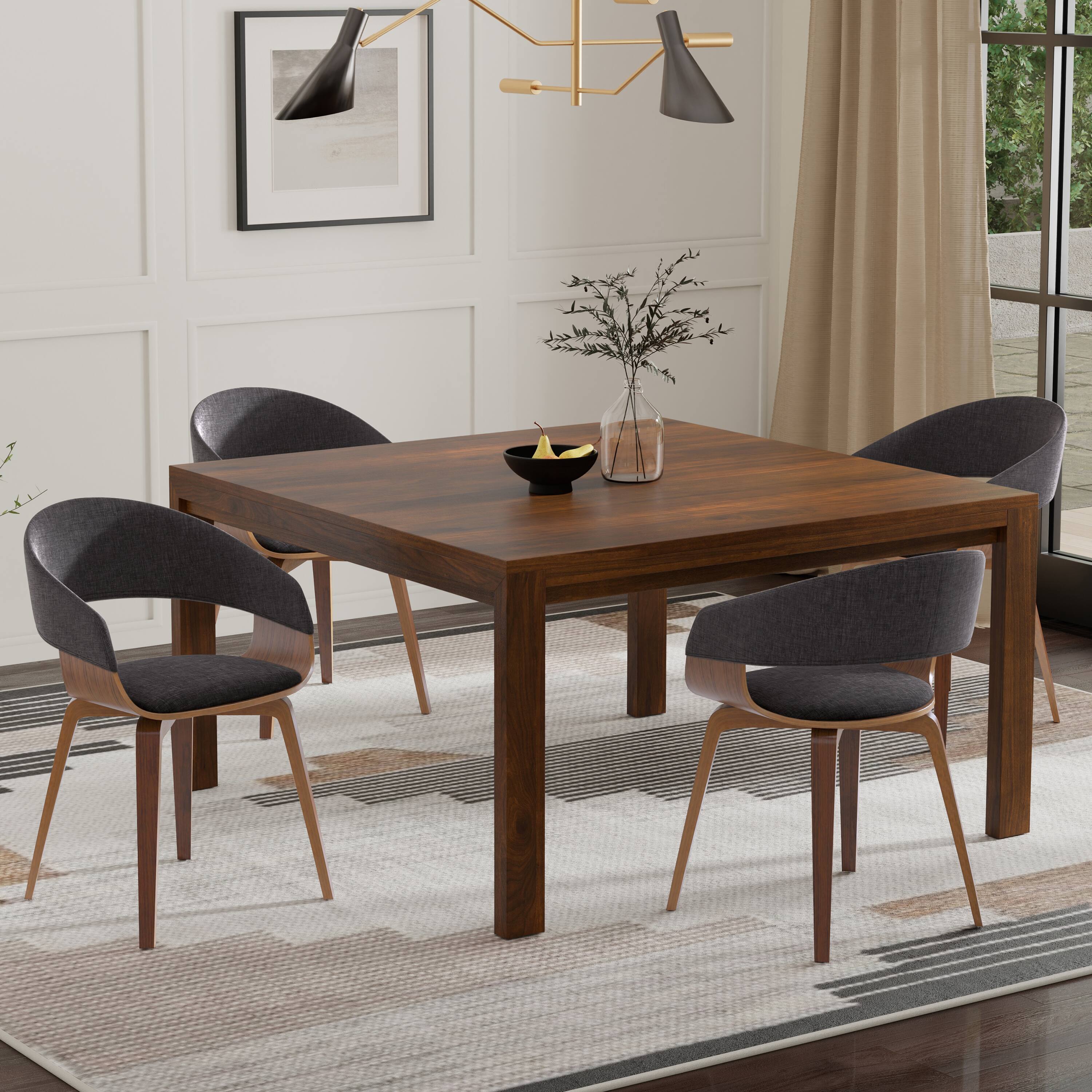 Angle. Simpli Home - Lowell / Wilson 5-Piece Dining Set - Charcoal Grey.