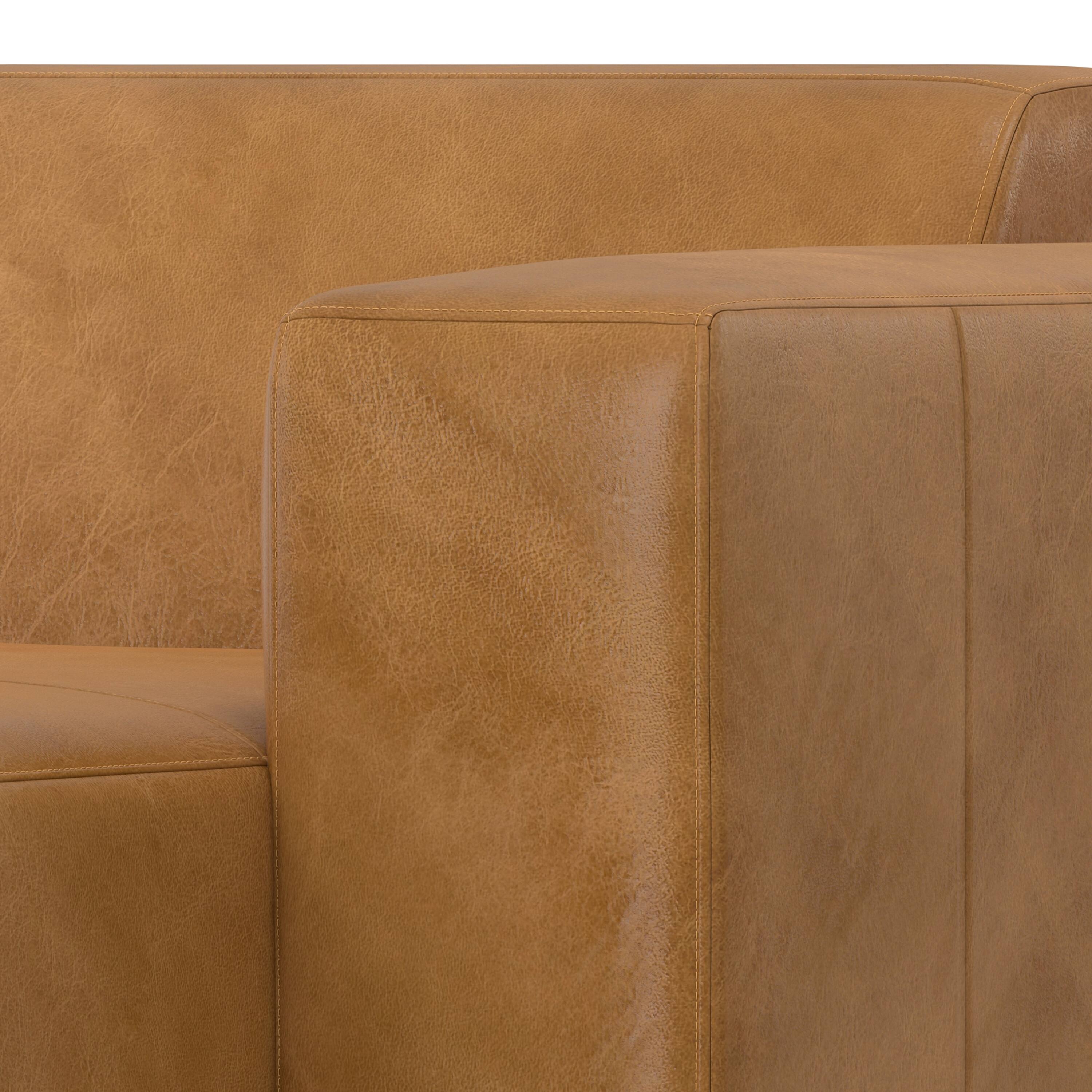 Alt View 5. Simpli Home - Rex Right-Facing Modular Sectional Sofa in Genuine Leather - Sienna.