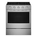 KitchenAid - 30 in. Wide 5 burners 5.0 cu. ft. Smart Slide-in Gas Range with Convection Cooking Modes and 2-in-1 Burner - PrintShield Stainless Finish