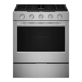 KitchenAid - 30 in. Wide 5 burners 5.0 cu. ft. Smart Slide-in Gas Range with Convection Cooking Modes and 2-in-1 Burner - PrintShield Stainless Finish