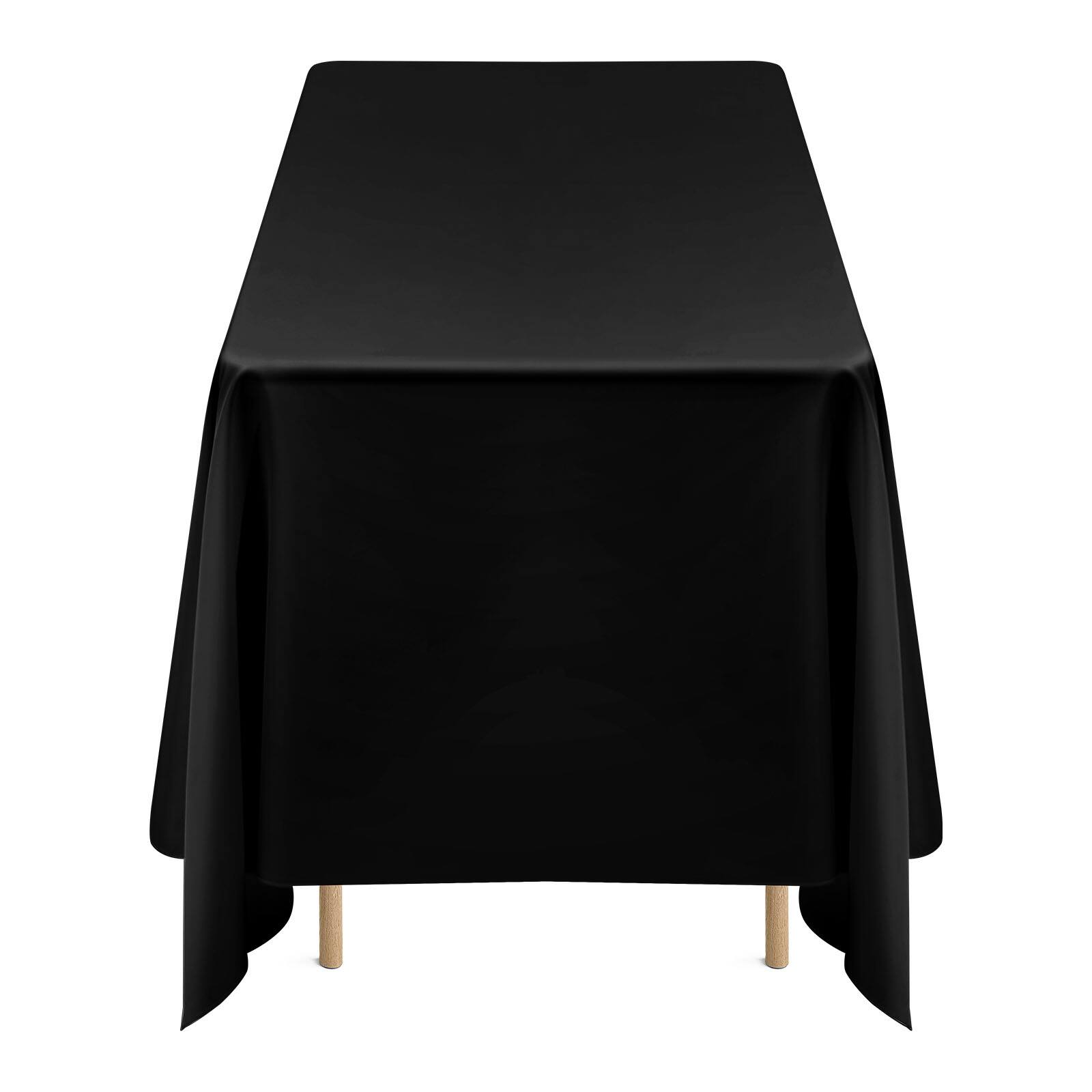 Alt View 5. VEVOR - Black Tablecloths for Rectangle Tables, 6 Pack, 70 x 120 Inches, Reusable and Machine Washable Table Clothes - Black.