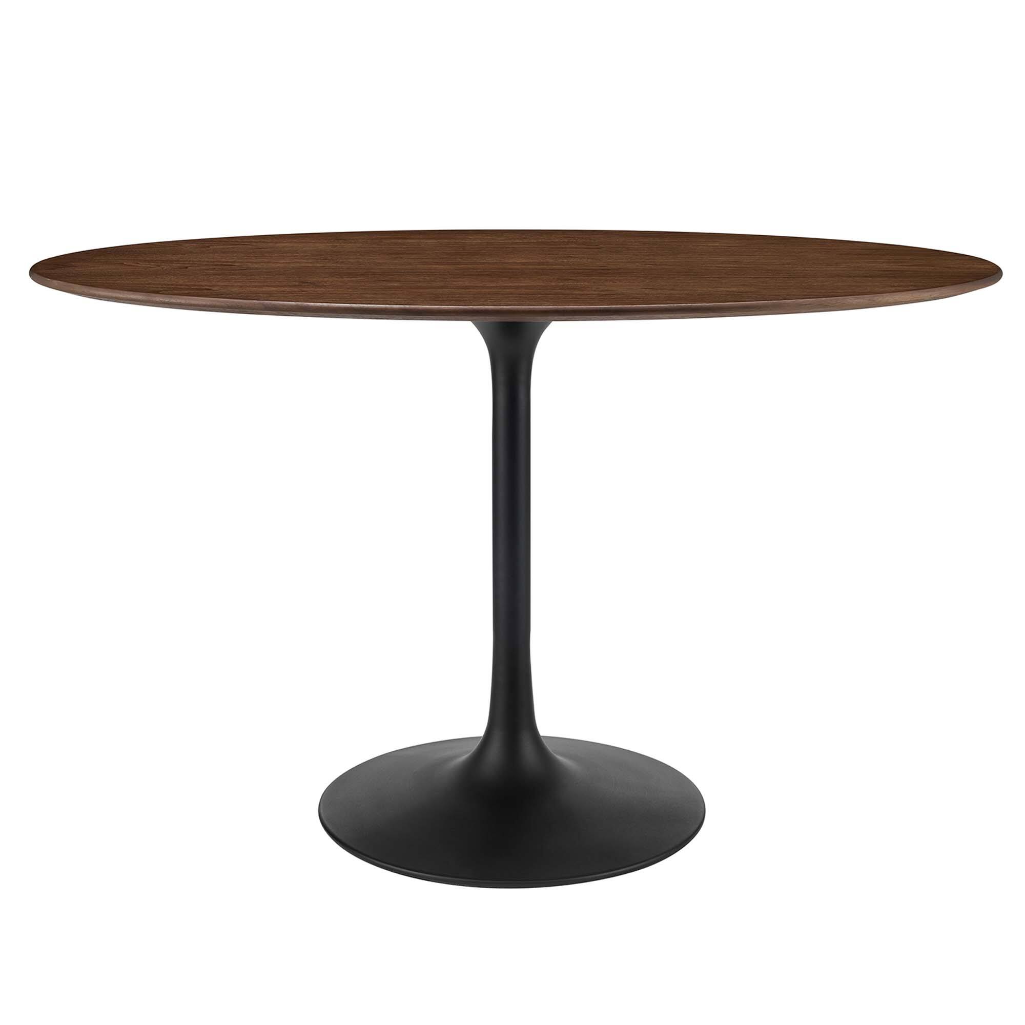 Angle. Modway - Lippa Oval Wood Dining Table - Black Walnut.