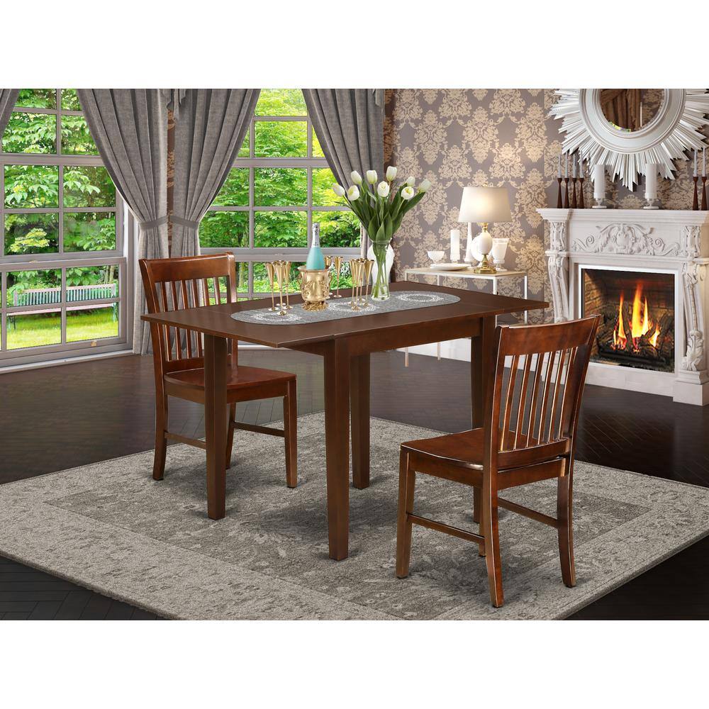 Angle. East West Furniture - Dining Room Set Mahogany - Brown.
