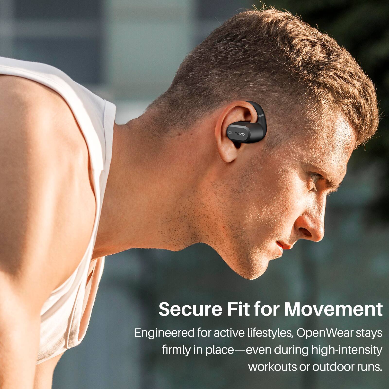 Secure Fit for Movement  
Engineered for active lifestyles, OpenWear stays firmly in place—even during high-intensity workouts or outdoor runs.