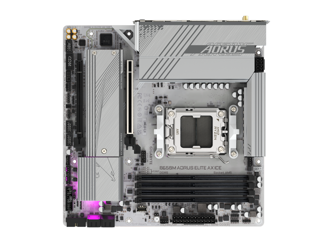 GIGABYTE B650M AORUS ELITE AX ICE AM5 DDR5 PCIe 5.0 M ATX