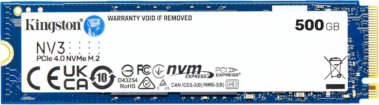 Kingston NV3 M.2 2280 500GB PCIe 4.0 x4 NVMe Internal Solid State