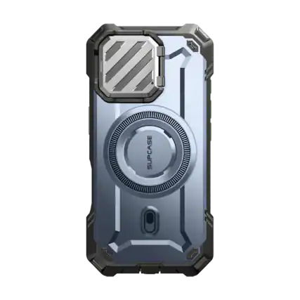 Front. SUPCASE - iPhone 16 6.1 inch Unicorn Beetle MAG XT MagSafe Case - Metallic Blue.